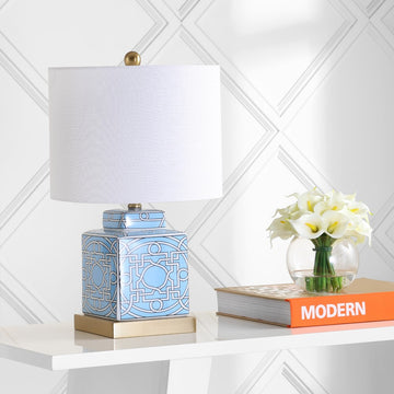 Catherine 22" Ceramic/Metal Ginger Jar LED Table Lamp - JONATHAN Y